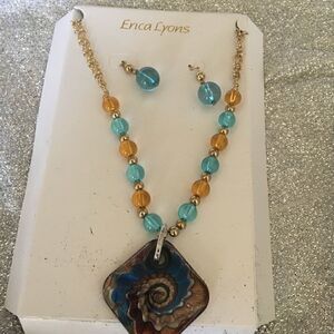 ERICA LYONS Colorful Necklace and earrings